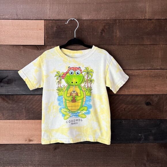 Vintage Other - 90s Kids Turtle Tie Dye T-shirt Cozumel Mexico Fun Graphic Top Size 2T